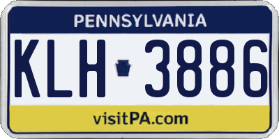 PA license plate KLH3886