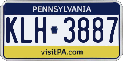 PA license plate KLH3887