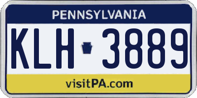 PA license plate KLH3889
