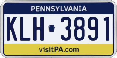 PA license plate KLH3891