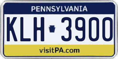 PA license plate KLH3900