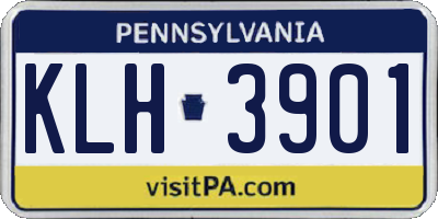 PA license plate KLH3901
