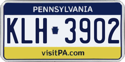 PA license plate KLH3902