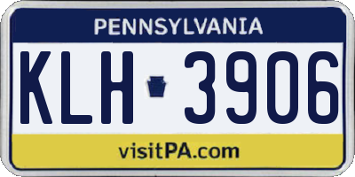 PA license plate KLH3906
