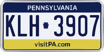 PA license plate KLH3907