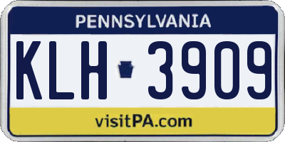 PA license plate KLH3909