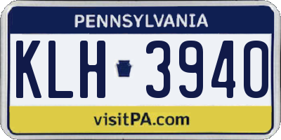 PA license plate KLH3940