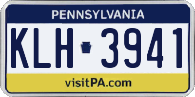 PA license plate KLH3941