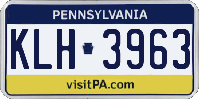 PA license plate KLH3963
