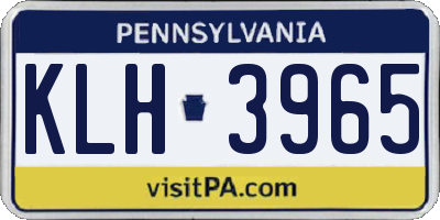 PA license plate KLH3965