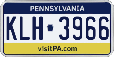 PA license plate KLH3966