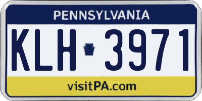 PA license plate KLH3971