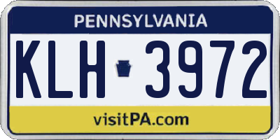 PA license plate KLH3972