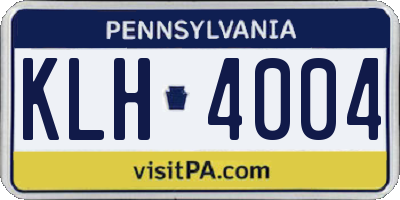 PA license plate KLH4004