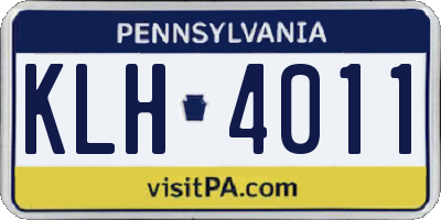 PA license plate KLH4011