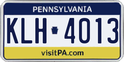 PA license plate KLH4013