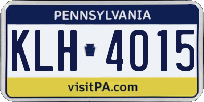 PA license plate KLH4015