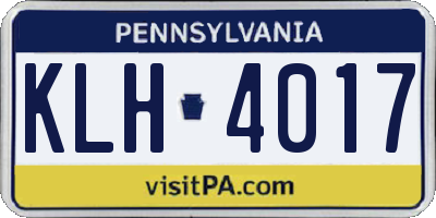 PA license plate KLH4017