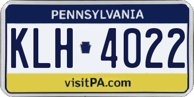 PA license plate KLH4022