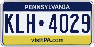 PA license plate KLH4029