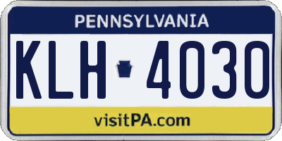 PA license plate KLH4030