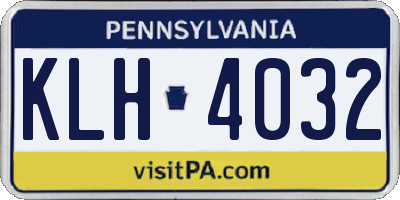 PA license plate KLH4032