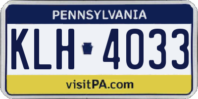 PA license plate KLH4033