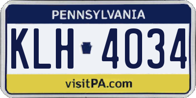 PA license plate KLH4034