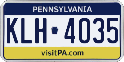 PA license plate KLH4035