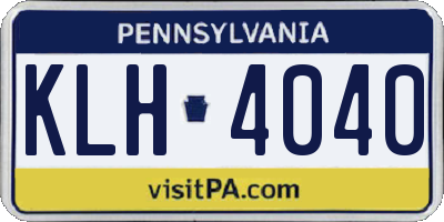 PA license plate KLH4040