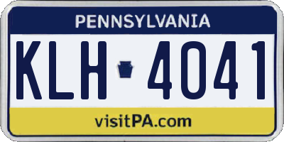 PA license plate KLH4041