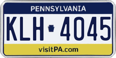 PA license plate KLH4045