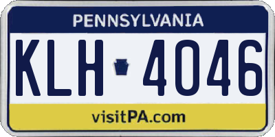 PA license plate KLH4046