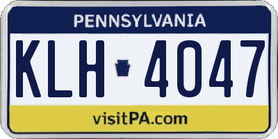 PA license plate KLH4047