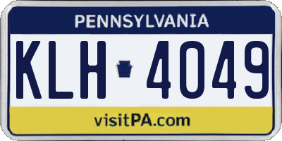PA license plate KLH4049