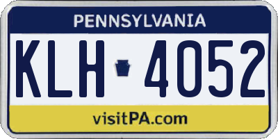 PA license plate KLH4052