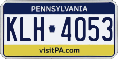 PA license plate KLH4053