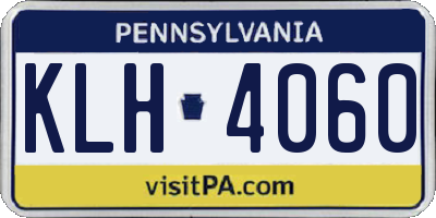 PA license plate KLH4060
