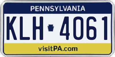 PA license plate KLH4061