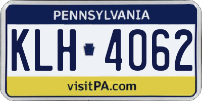 PA license plate KLH4062