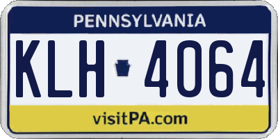 PA license plate KLH4064