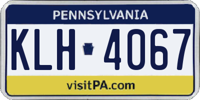PA license plate KLH4067
