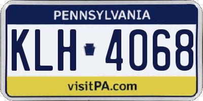 PA license plate KLH4068