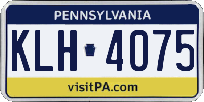 PA license plate KLH4075