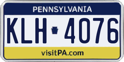 PA license plate KLH4076