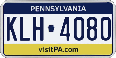PA license plate KLH4080
