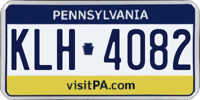 PA license plate KLH4082