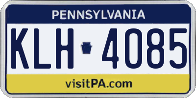 PA license plate KLH4085
