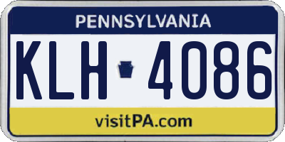 PA license plate KLH4086