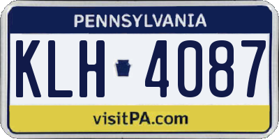 PA license plate KLH4087